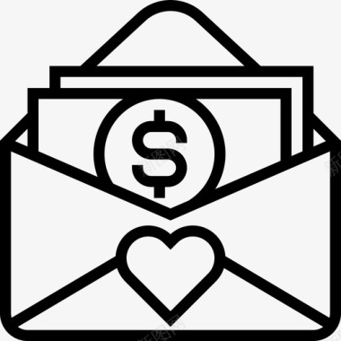 金钱婚礼元素直系图标图标