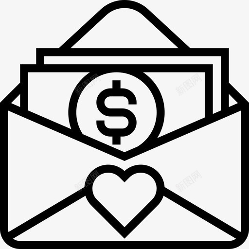 金钱婚礼元素直系图标svg_新图网 https://ixintu.com 婚礼元素 直系 金钱