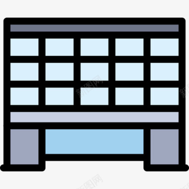 办公室4号楼线性颜色图标图标