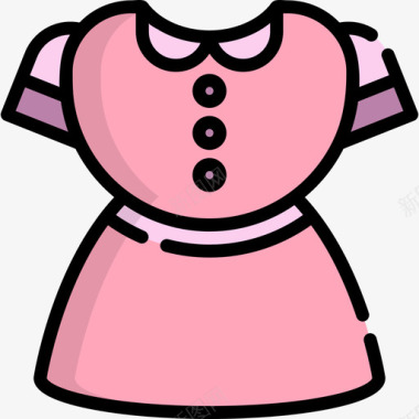 连衣裙美女6线性颜色图标图标