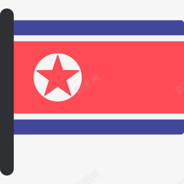 北朝鲜国际国旗5桅杆图标图标