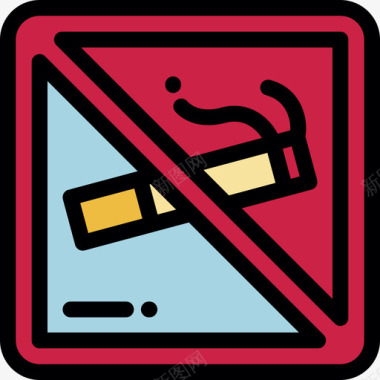 禁止吸烟铁路线颜色图标图标