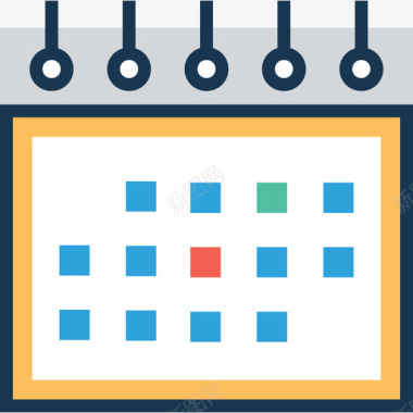 日历商务和办公11线性颜色图标图标