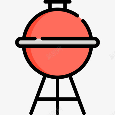 烧烤暑假5线性颜色图标图标