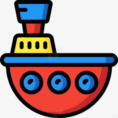 船玩具12线性颜色图标图标