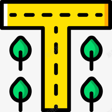 道路城市景观4黄色图标图标