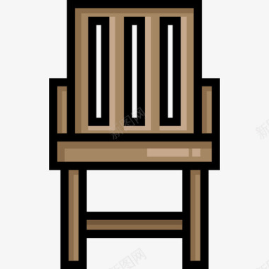 椅子家用家具线性颜色图标图标
