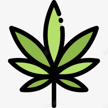 大麻嬉皮士13线性颜色图标图标