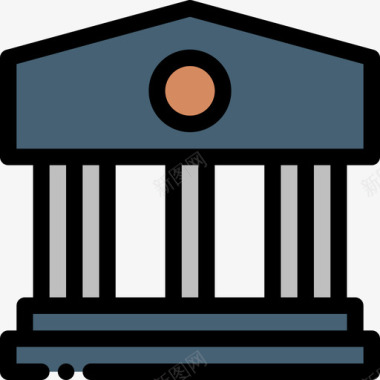 银行银行金融线性颜色图标图标