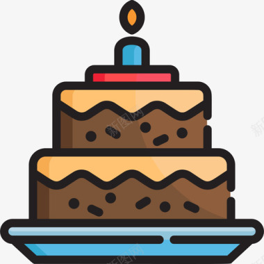 蛋糕庆祝活动2线性颜色图标图标