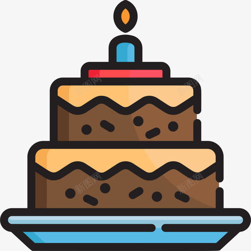 蛋糕庆祝活动2线性颜色图标svg_新图网 https://ixintu.com 庆祝活动2 线性颜色 蛋糕