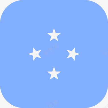 密克罗尼西亚国际旗帜3圆形方形图标图标