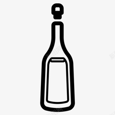 葡萄酒酒精瓶子图标图标