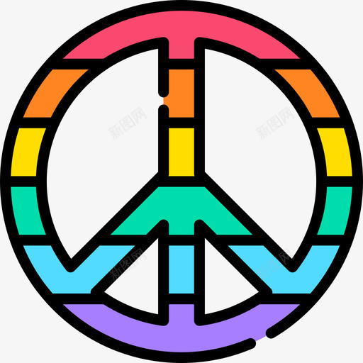 和平世界骄傲日线性颜色图标svg_新图网 https://ixintu.com 世界骄傲日 和平 线性颜色