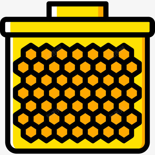蜂巢蜂房3黄色图标svg_新图网 https://ixintu.com 蜂巢 蜂房3 黄色