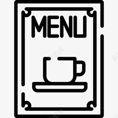 菜单咖啡店25线性图标图标