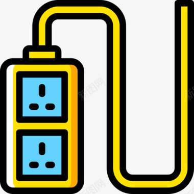 插座连接器电缆4黄色图标图标