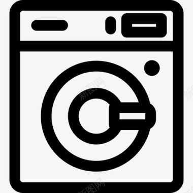 洗衣机物联网5线性图标图标