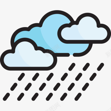 雨天气51线性颜色图标图标