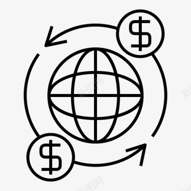 经济学美元金融图标图标