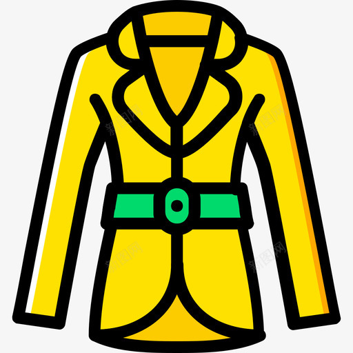 外套女装3黄色图标svg_新图网 https://ixintu.com 外套 女装3 黄色