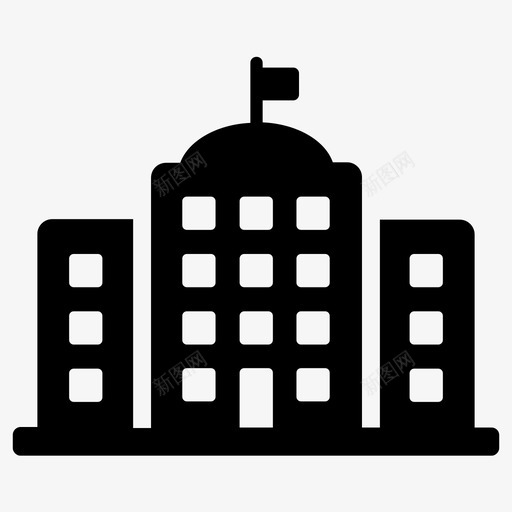 政府银行资本图标svg_新图网 https://ixintu.com 公寓 城市办公楼 市政厅 房屋 政府 机构 物业 资本 银行