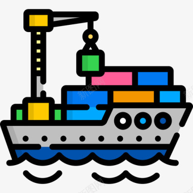 船全球物流2线性颜色图标图标