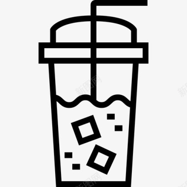 冰咖啡12号咖啡厅直线型图标图标
