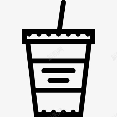 苏打水咖啡店17直列图标图标