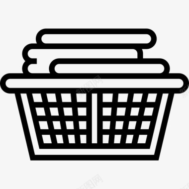 洗衣篮家用家具2线性图标图标