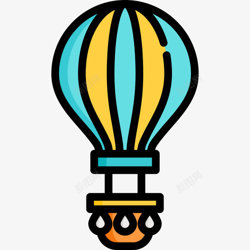 热气球暑假5线颜色图标svg_新图网 https://ixintu.com 暑假5 热气球 线颜色