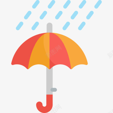 雨伞53号天气平坦图标图标