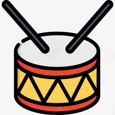 鼓音乐元素6线颜色图标图标