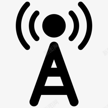 收音机天线广播图标图标