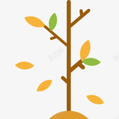 树秋季元素4平坦图标图标