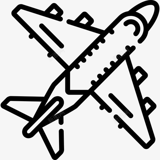 飞机全球物流4直线型图标svg_新图网 https://ixintu.com 全球物流4 直线型 飞机