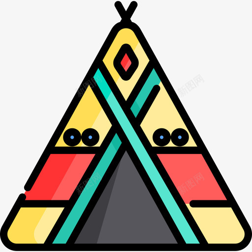 TipiBohoStyle5线性颜色图标svg_新图网 https://ixintu.com BohoStyle5 Tipi 线性颜色