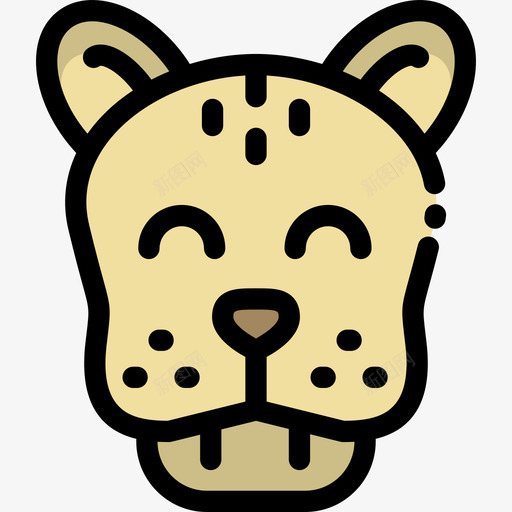 猎豹动物30线形颜色图标svg_新图网 https://ixintu.com 动物30 猎豹 线形颜色