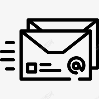 电子邮件数字营销23线性图标图标
