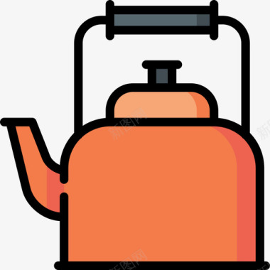 热饮家居用品3线性颜色图标图标