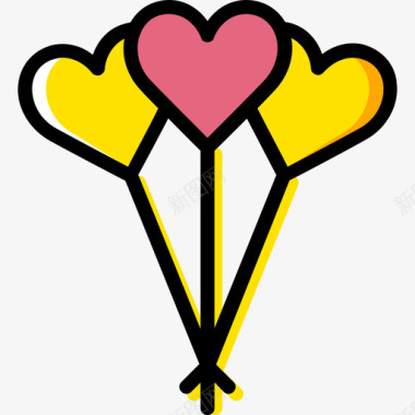 气球浪漫生活方式10黄色图标图标