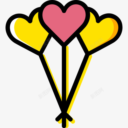 气球浪漫生活方式10黄色图标svg_新图网 https://ixintu.com 气球 浪漫生活方式10 黄色