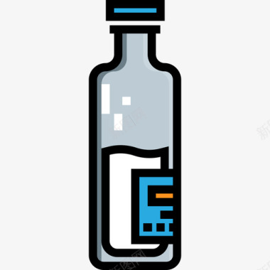 奶瓶食品和餐厅3线性颜色图标图标
