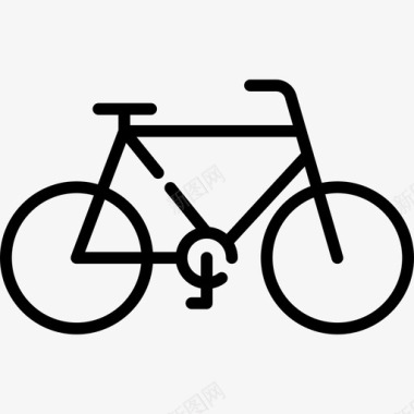 自行车健身房直线图标图标