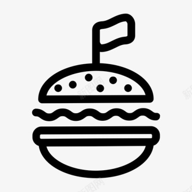 汉堡食品独立图标图标