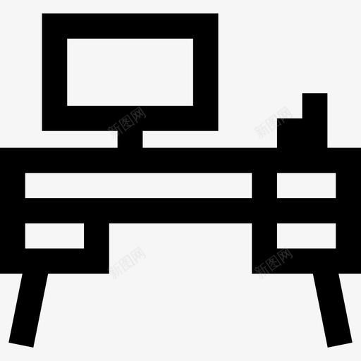 办公桌文具和办公室3间直线型图标svg_新图网 https://ixintu.com 办公桌 文具和办公室3间 直线型