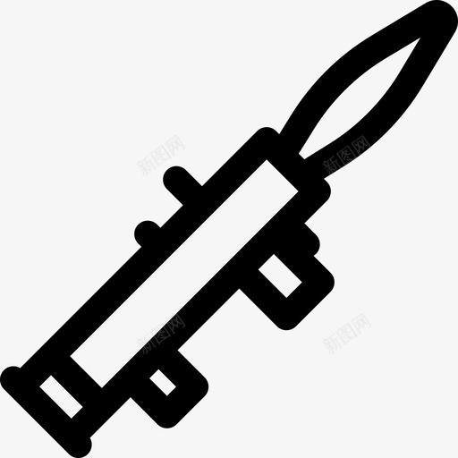 火箭军用10型直线型图标svg_新图网 https://ixintu.com 军用10型 火箭 直线型