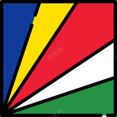 塞舌尔国旗系列3方形图标图标