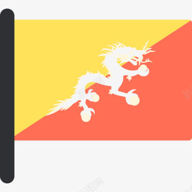 不丹国际国旗5桅杆图标图标