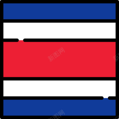 哥斯达黎加国旗收藏3方形图标图标